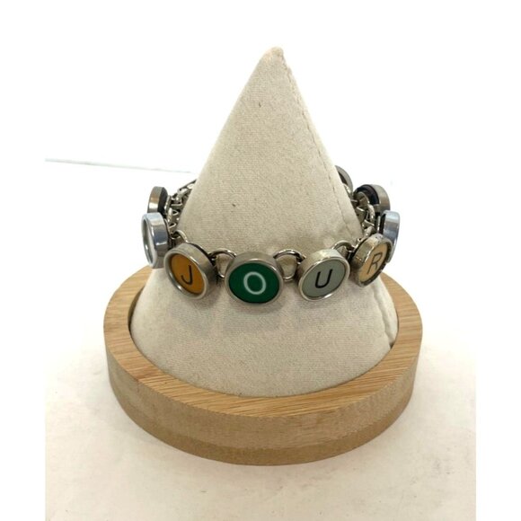 Typewriter Key Bracelet JOURNEY Colorful Upcycled Steam Punk Unique Handmade - Picture 4 of 9